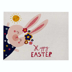 Home Cartoon Rabbit Kitchen Insulation Coaster Anti-scalding Cotton And Linen Western Placemat
