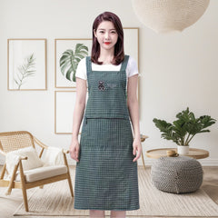 Extra Long And Fat Cotton Apron Suspender Kitchen Apron Adult Home Use Work Clothes