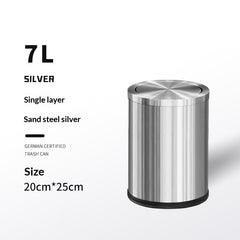 Large-capacity Metal Trash Can With Lid For Home Living Room Bedroom And Kitchen
