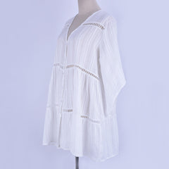 Cotton Jacquard Button Loose Sleeve Sunscreen Clothing For Women