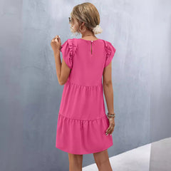 European And American Women's Clothing Solid Color Dress Women