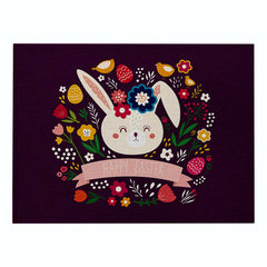 Home Cartoon Rabbit Kitchen Insulation Coaster Anti-scalding Cotton And Linen Western Placemat