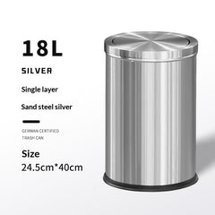 Large-capacity Metal Trash Can With Lid For Home Living Room Bedroom And Kitchen