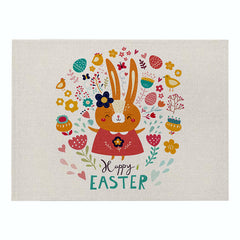 Home Cartoon Rabbit Kitchen Insulation Coaster Anti-scalding Cotton And Linen Western Placemat
