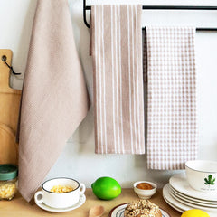 Three Piece Set Of Tea Towels For Home And Kitchen Use