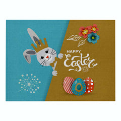 Home Cartoon Rabbit Kitchen Insulation Coaster Anti-scalding Cotton And Linen Western Placemat
