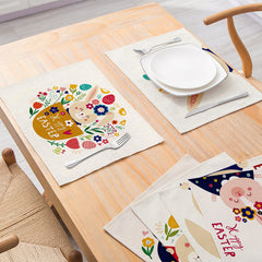 Home Cartoon Rabbit Kitchen Insulation Coaster Anti-scalding Cotton And Linen Western Placemat