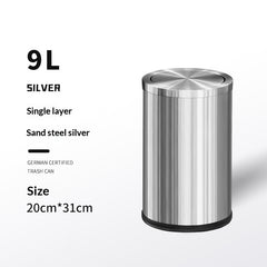 Large-capacity Metal Trash Can With Lid For Home Living Room Bedroom And Kitchen