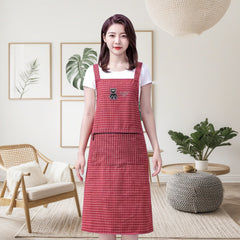 Extra Long And Fat Cotton Apron Suspender Kitchen Apron Adult Home Use Work Clothes