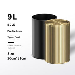 Large-capacity Metal Trash Can With Lid For Home Living Room Bedroom And Kitchen