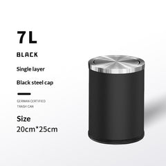Large-capacity Metal Trash Can With Lid For Home Living Room Bedroom And Kitchen