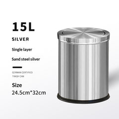 Large-capacity Metal Trash Can With Lid For Home Living Room Bedroom And Kitchen