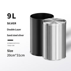 Large-capacity Metal Trash Can With Lid For Home Living Room Bedroom And Kitchen