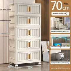 Multi-Tier Mobile Storage Cabinet For Snacks And Kitchen Utensils At Home