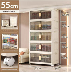 Multi-Tier Mobile Storage Cabinet For Snacks And Kitchen Utensils At Home