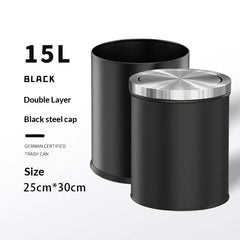 Large-capacity Metal Trash Can With Lid For Home Living Room Bedroom And Kitchen