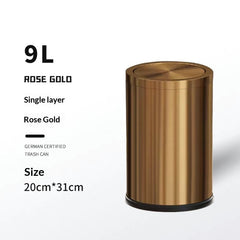 Large-capacity Metal Trash Can With Lid For Home Living Room Bedroom And Kitchen