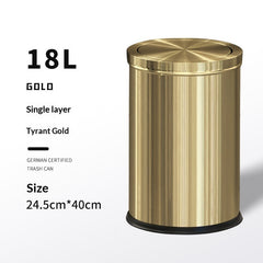 Large-capacity Metal Trash Can With Lid For Home Living Room Bedroom And Kitchen