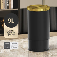 Large-capacity Metal Trash Can With Lid For Home Living Room Bedroom And Kitchen