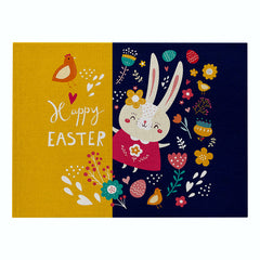 Home Cartoon Rabbit Kitchen Insulation Coaster Anti-scalding Cotton And Linen Western Placemat