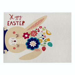 Home Cartoon Rabbit Kitchen Insulation Coaster Anti-scalding Cotton And Linen Western Placemat