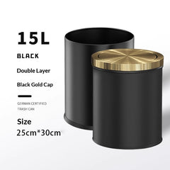 Large-capacity Metal Trash Can With Lid For Home Living Room Bedroom And Kitchen