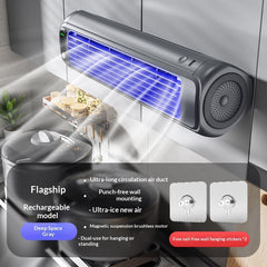 Punch-free Wall-mounted Fan For Kitchen Home Bathroom And Toilet