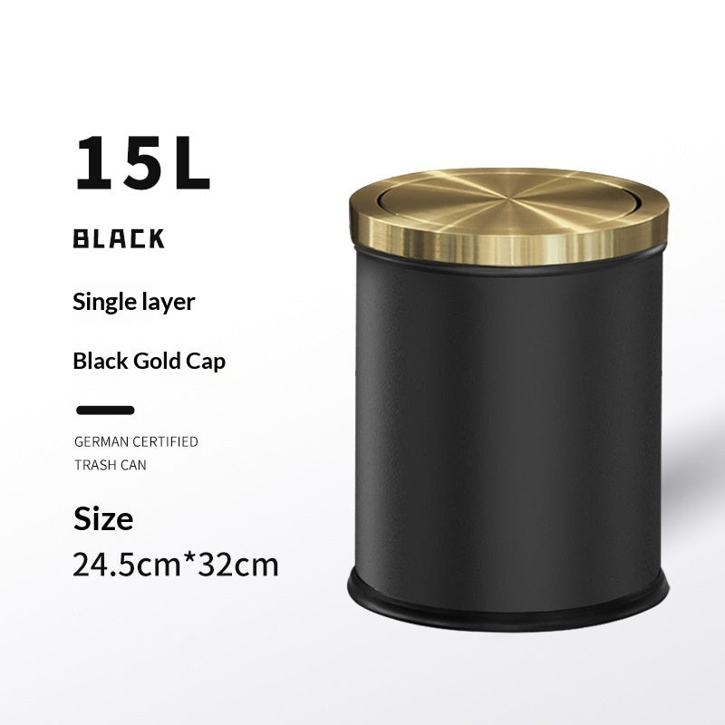 Large-capacity Metal Trash Can With Lid For Home Living Room Bedroom And Kitchen