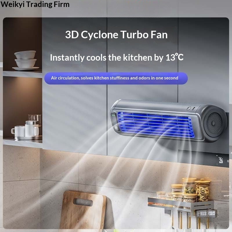 Punch-free Wall-mounted Fan For Kitchen Home Bathroom And Toilet