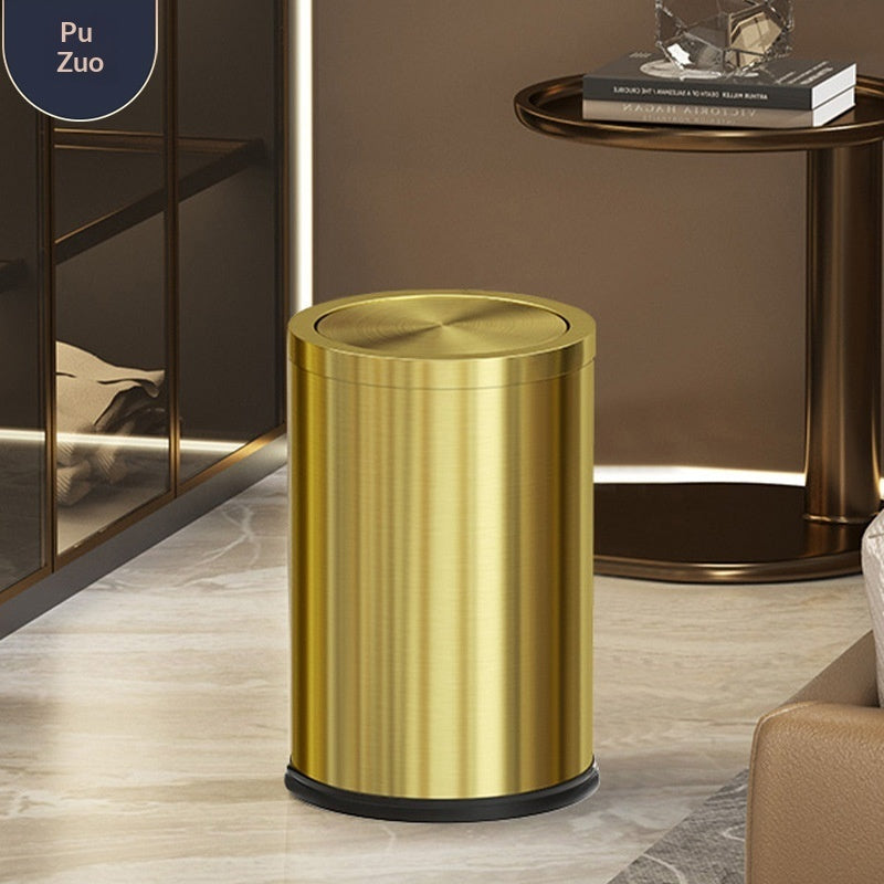 Large-capacity Metal Trash Can With Lid For Home Living Room Bedroom And Kitchen