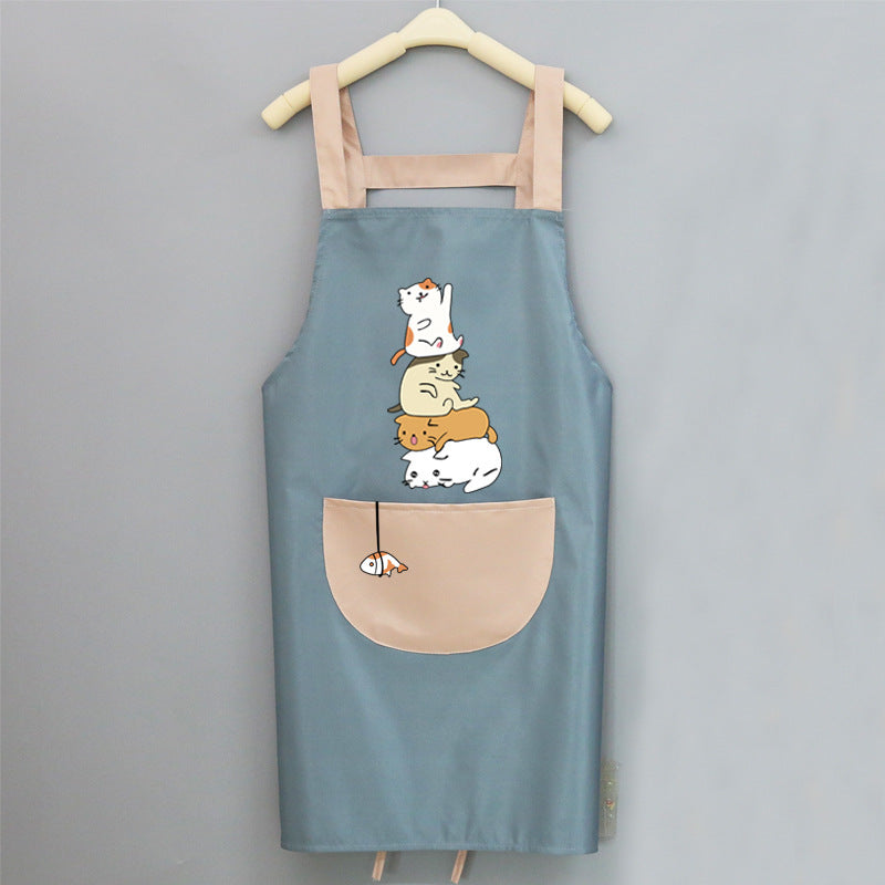 Cute Japanese Female Korean Version Home Adult Kitchen Water And Oil Working Man