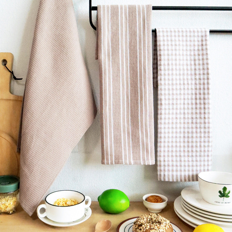 Three Piece Set Of Tea Towels For Home And Kitchen Use