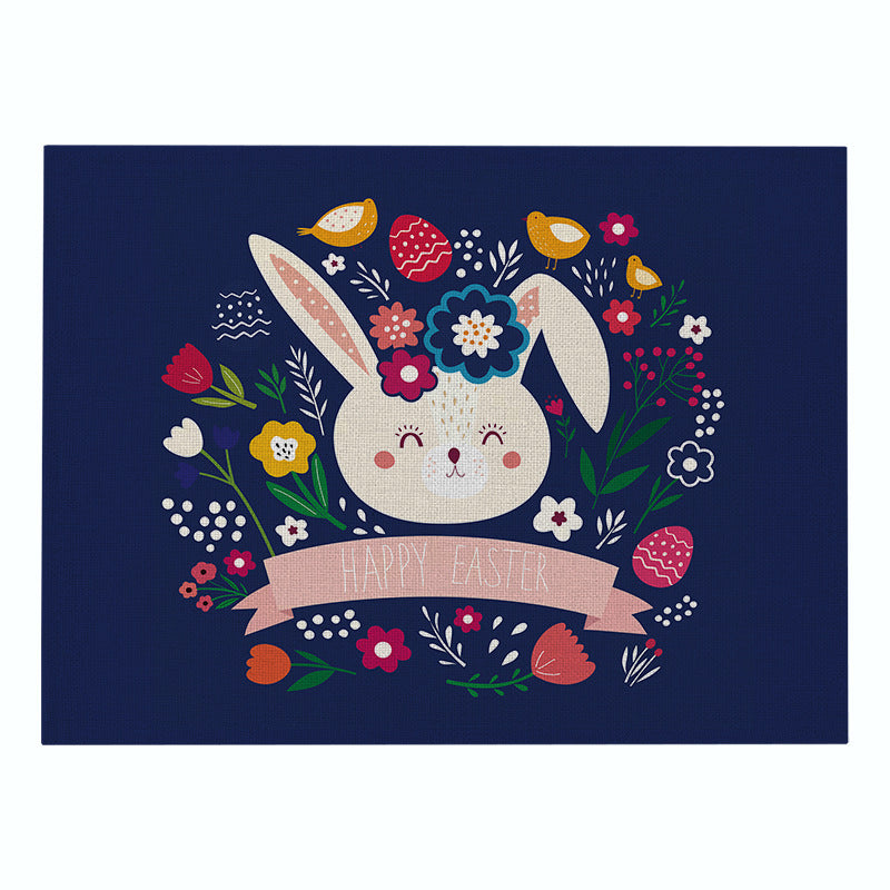 Home Cartoon Rabbit Kitchen Insulation Coaster Anti-scalding Cotton And Linen Western Placemat