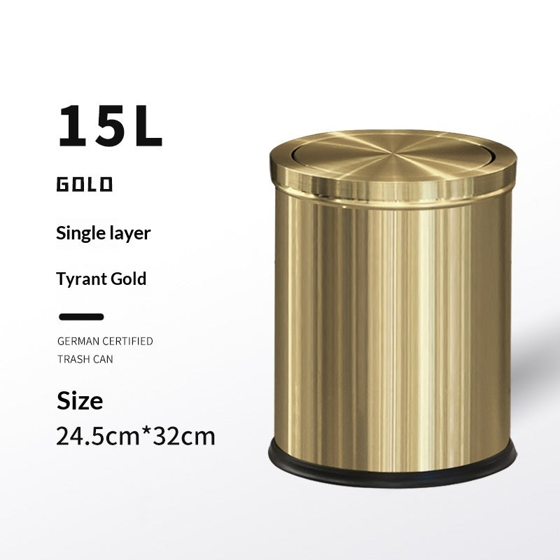 Large-capacity Metal Trash Can With Lid For Home Living Room Bedroom And Kitchen