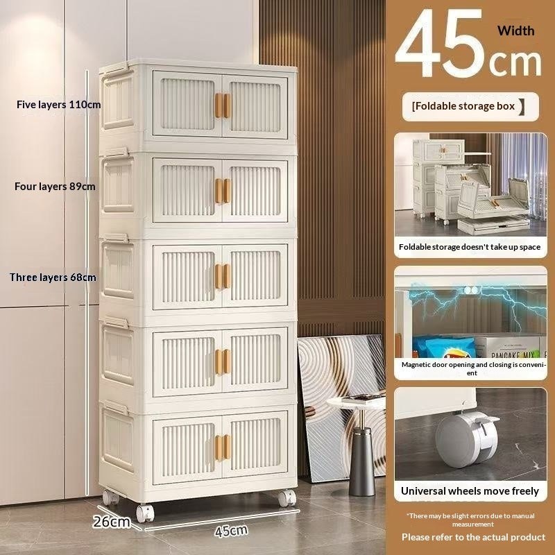 Multi-Tier Mobile Storage Cabinet For Snacks And Kitchen Utensils At Home