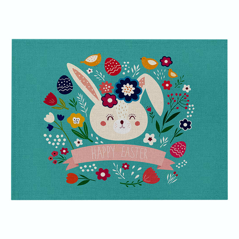 Home Cartoon Rabbit Kitchen Insulation Coaster Anti-scalding Cotton And Linen Western Placemat