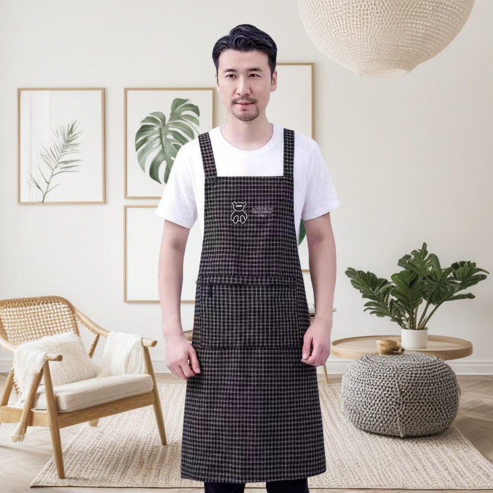 Extra Long And Fat Cotton Apron Suspender Kitchen Apron Adult Home Use Work Clothes