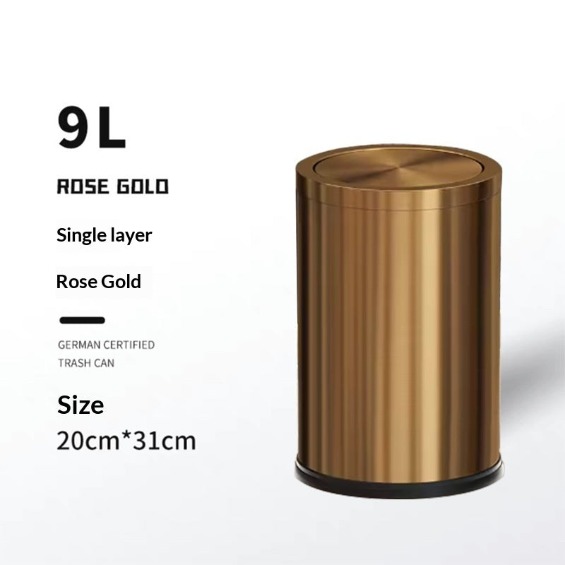 Large-capacity Metal Trash Can With Lid For Home Living Room Bedroom And Kitchen