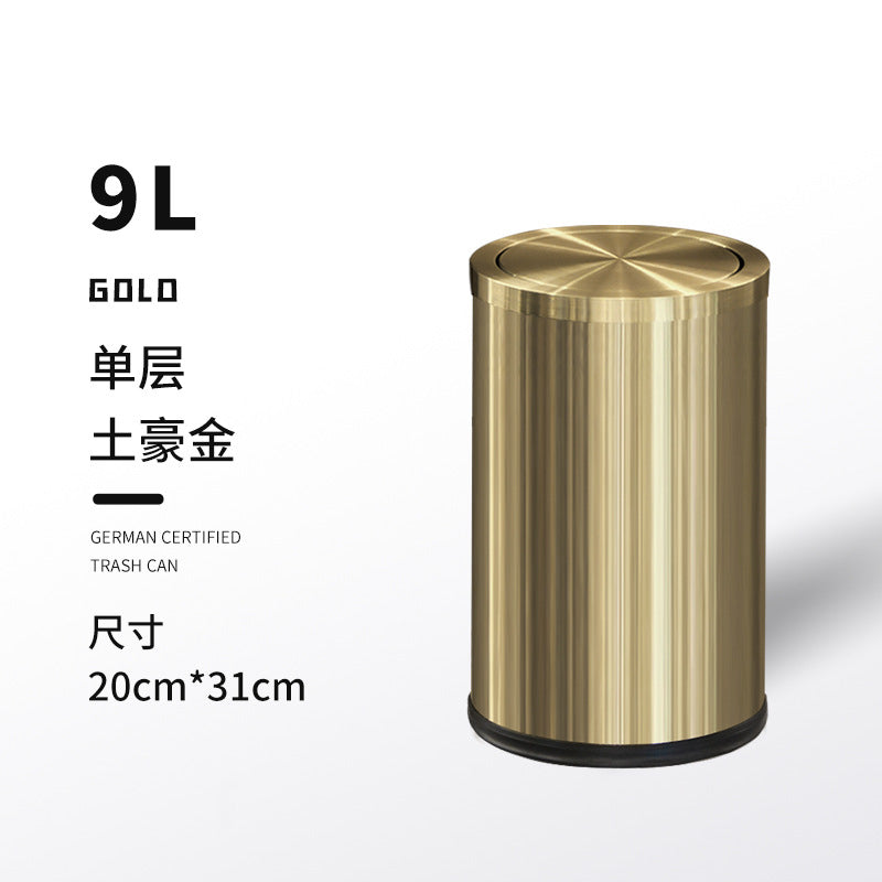 Large-capacity Metal Trash Can With Lid For Home Living Room Bedroom And Kitchen