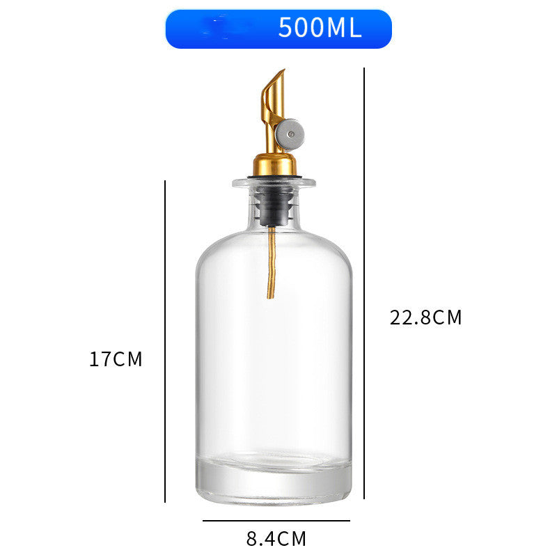 Home Kitchen Crystal White Material Glass Self-control Opening And Closing Spice Bottle