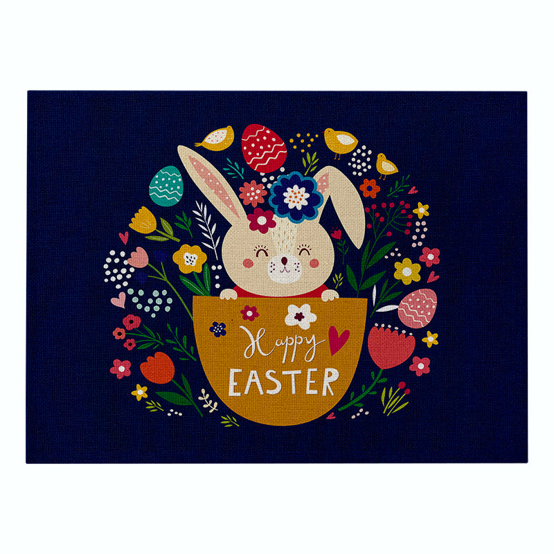 Home Cartoon Rabbit Kitchen Insulation Coaster Anti-scalding Cotton And Linen Western Placemat